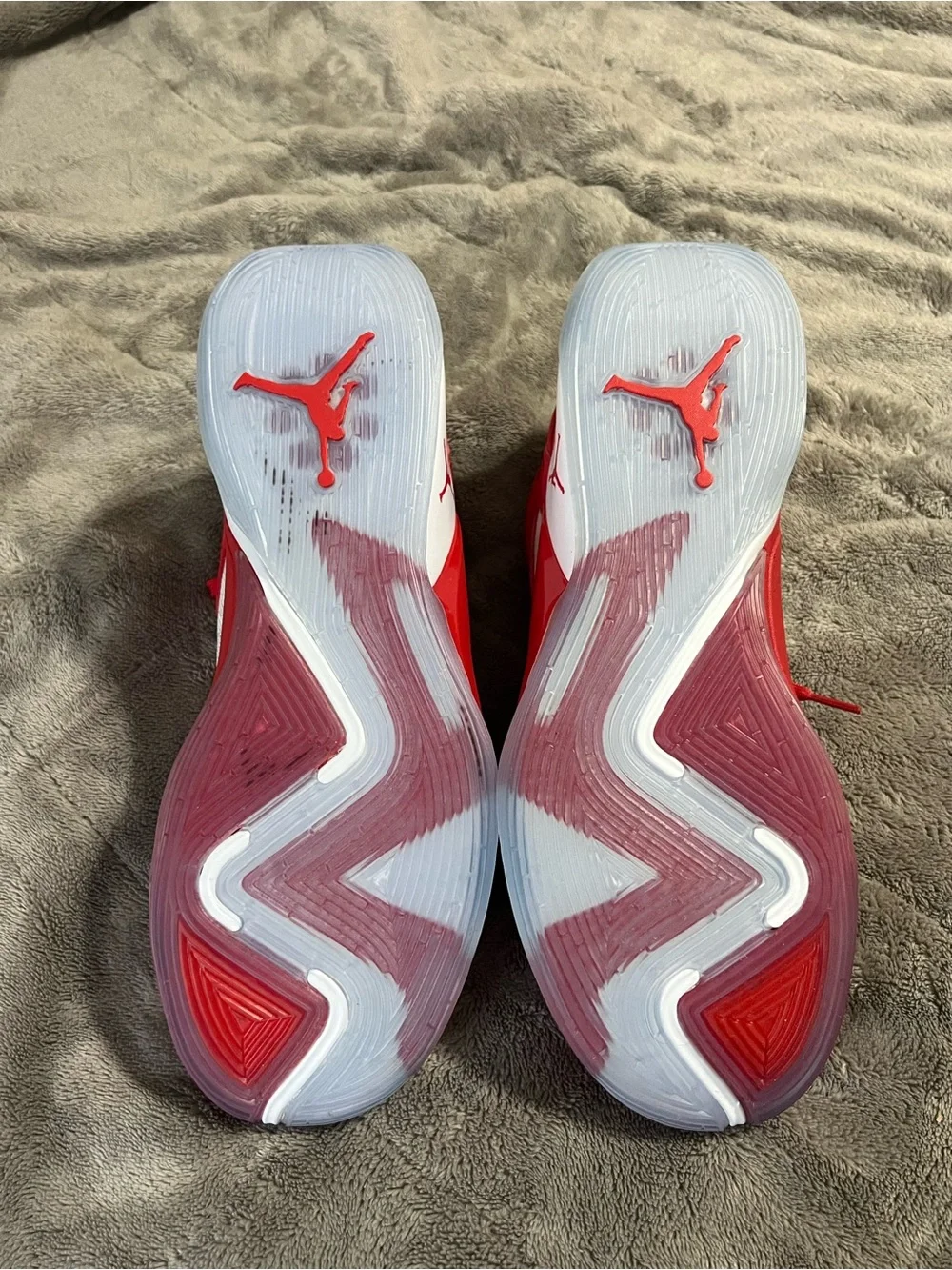 Jordan Red and White Low-Top Basketball Sneakers